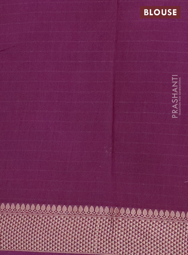 Maheshwari silk cotton saree purple with allover shibori prints and thread woven border