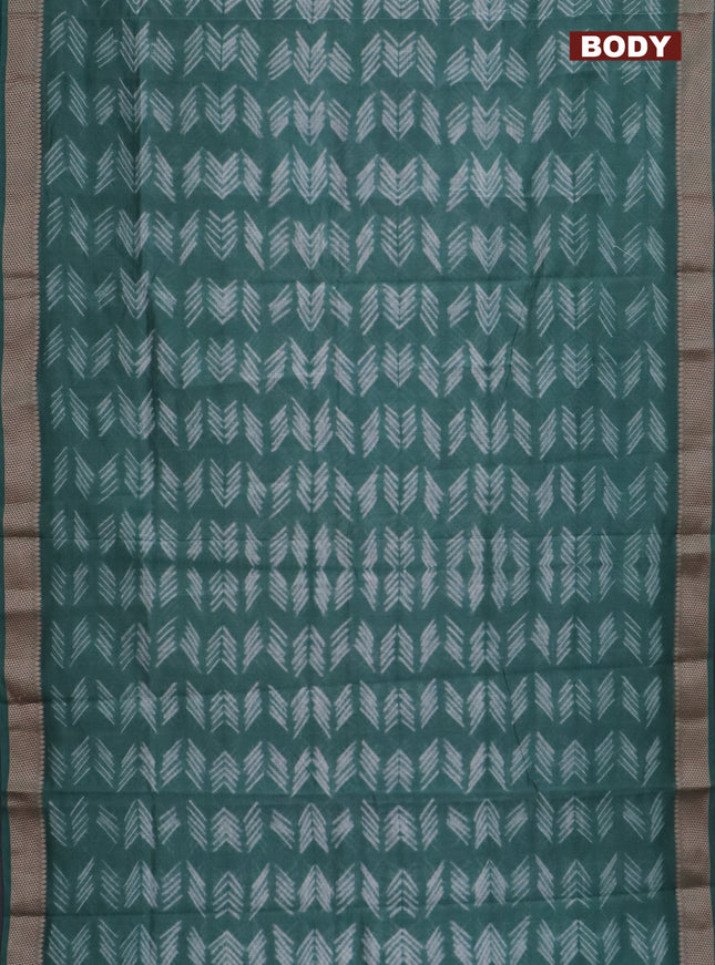 Maheshwari silk cotton saree pastel green with allover shibori prints and thread woven border