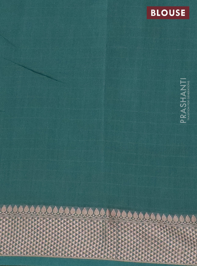 Maheshwari silk cotton saree pastel green with allover shibori prints and thread woven border