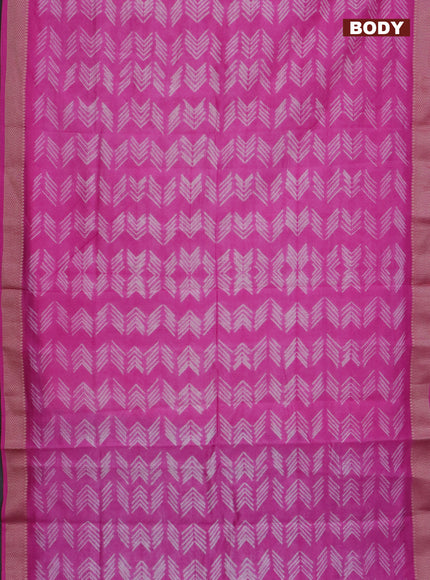 Maheshwari silk cotton saree pink with allover shibori prints and thread woven border