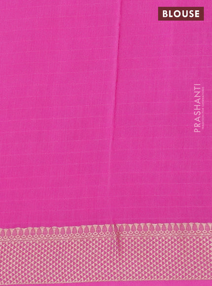 Maheshwari silk cotton saree pink with allover shibori prints and thread woven border