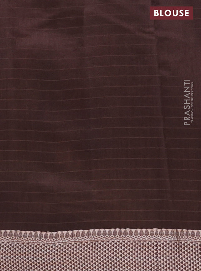 Maheshwari silk cotton saree brown with allover shibori prints and thread woven border
