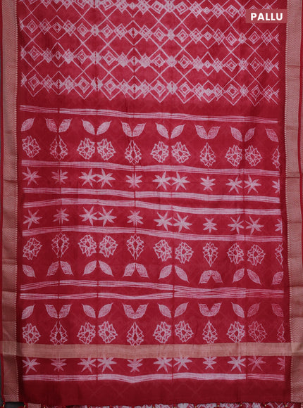 Maheshwari silk cotton saree red with allover shibori prints and thread woven border