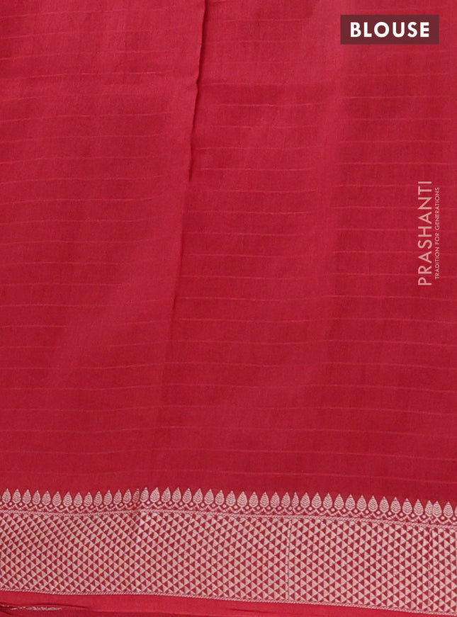 Maheshwari silk cotton saree red with allover shibori prints and thread woven border