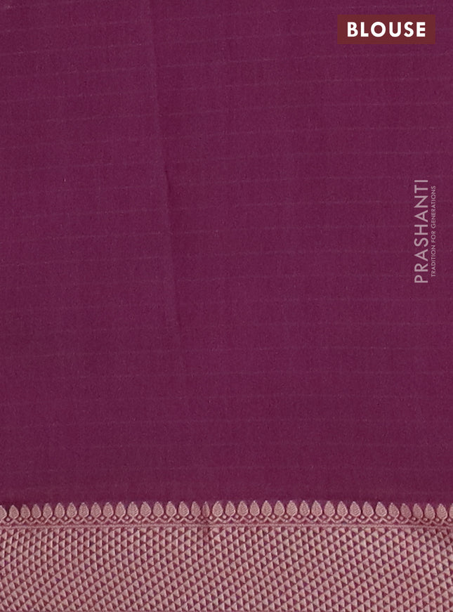 Maheshwari silk cotton saree purple with allover shibori prints and thread woven border