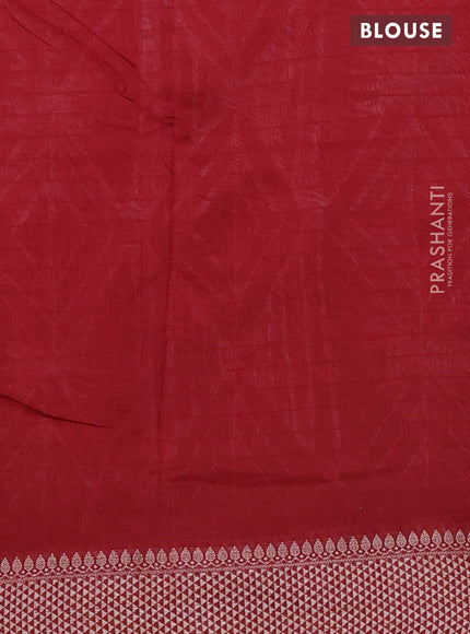 Maheshwari silk cotton saree maroon with allover shibori prints and thread woven border