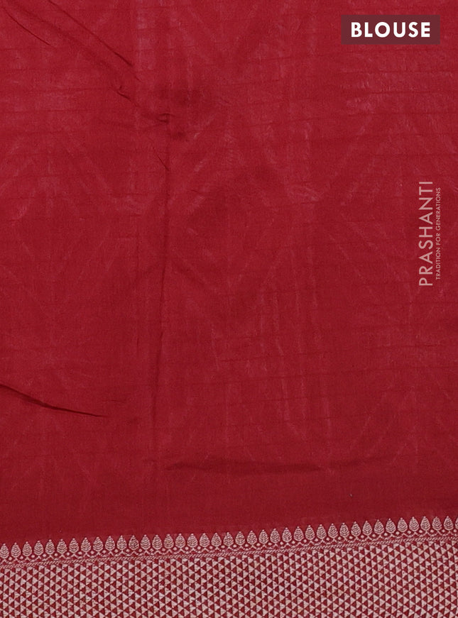 Maheshwari silk cotton saree maroon with allover shibori prints and thread woven border