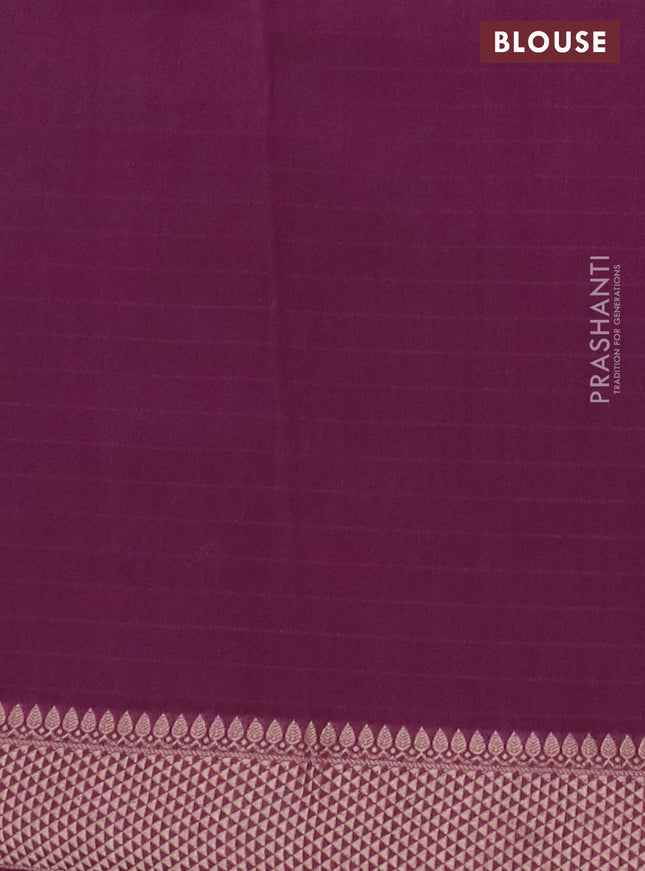 Maheshwari silk cotton saree purple with allover shibori prints and thread woven border