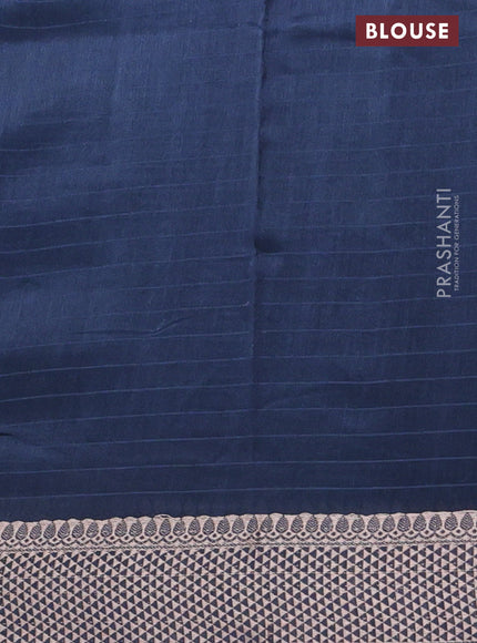 Maheshwari silk cotton saree peacock blue with allover shibori prints and thread woven border