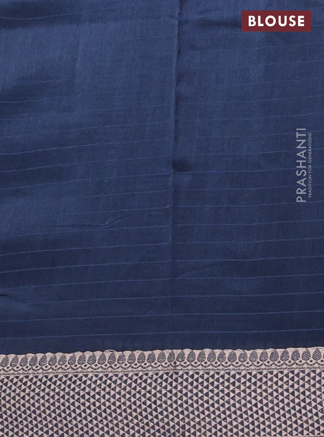 Maheshwari silk cotton saree peacock blue with allover shibori prints and thread woven border