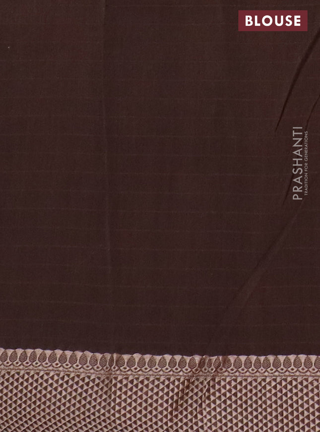 Maheshwari silk cotton saree brown with allover shibori prints and thread woven border