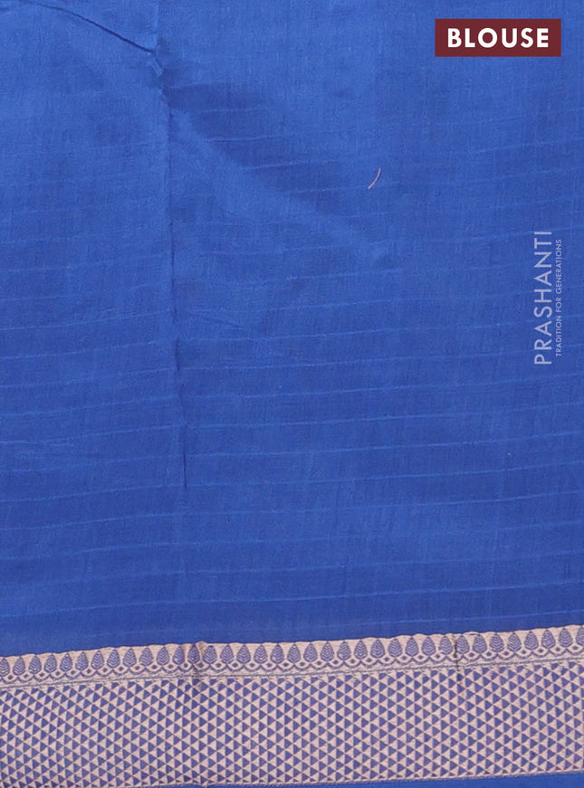 Maheshwari silk cotton saree blue with allover shibori prints and thread woven border
