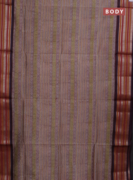 Maheshwari silk cotton saree yellow grey and maroon shade with allover kalamkari prints and thread & silver zari woven border