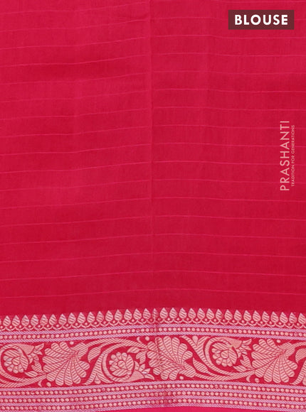 Maheshwari silk cotton saree pink with batik prints and zari woven border