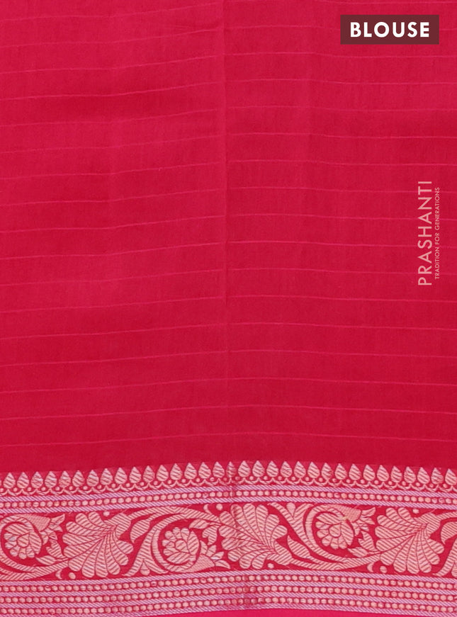 Maheshwari silk cotton saree pink with batik prints and zari woven border