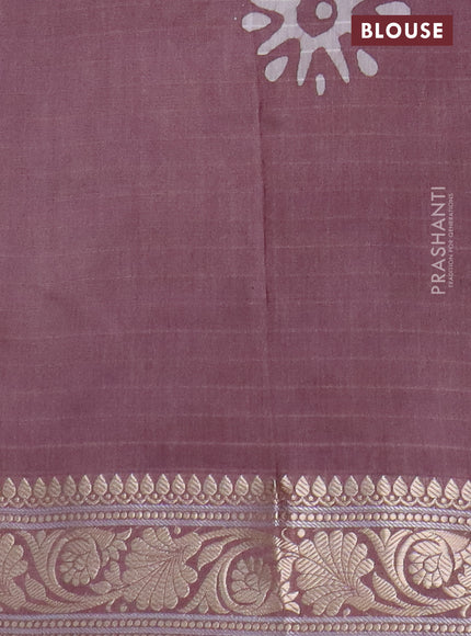 Maheshwari silk cotton saree wine shade with batik prints and zari woven border