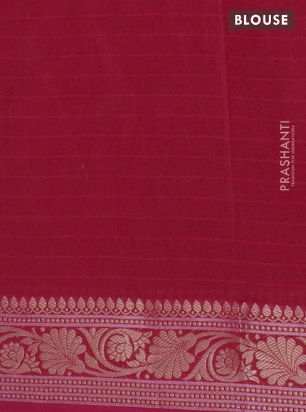 Maheshwari silk cotton saree pink with batik prints and zari woven border