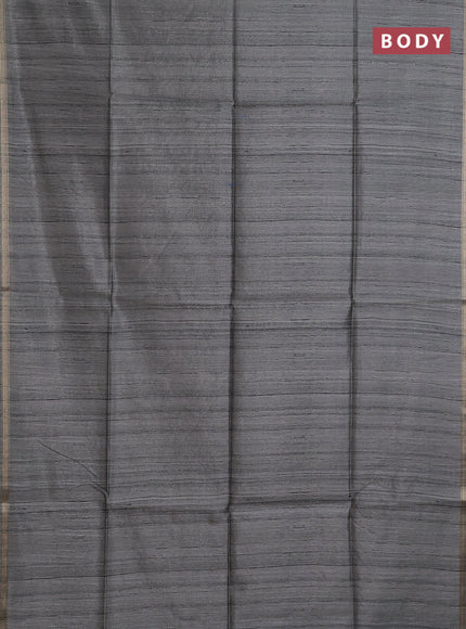 Semi tussar saree grey shade with bandhani butta prints and kalamkari prints & cut work pallu