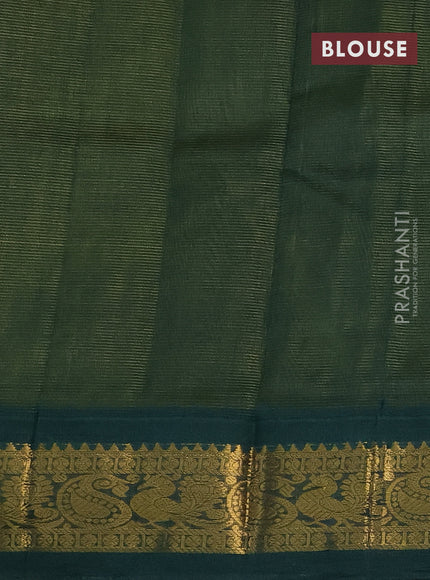 Silk cotton saree lime green and bottle green with allover vairosi pattern and rich zari woven korvai border