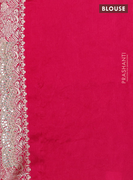 Banarasi silk saree pink with allover zari woven jaal weaves and gotapatti work border