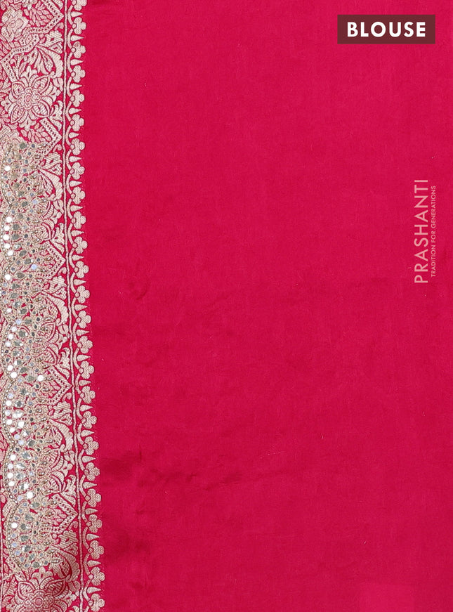 Banarasi silk saree pink with allover zari woven jaal weaves and gotapatti work border