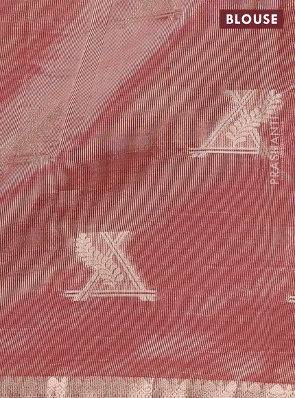 Semi raw silk saree deep maroon with zari woven buttas and zari woven border
