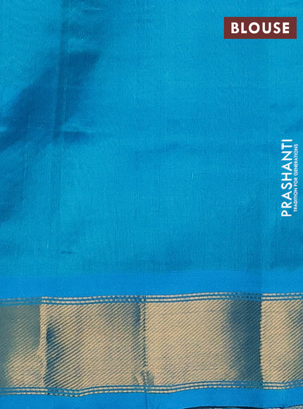 Silk cotton saree maroon and dual shade of teal blue with allover paalum pazhamum checks & zari buttas and zari woven border