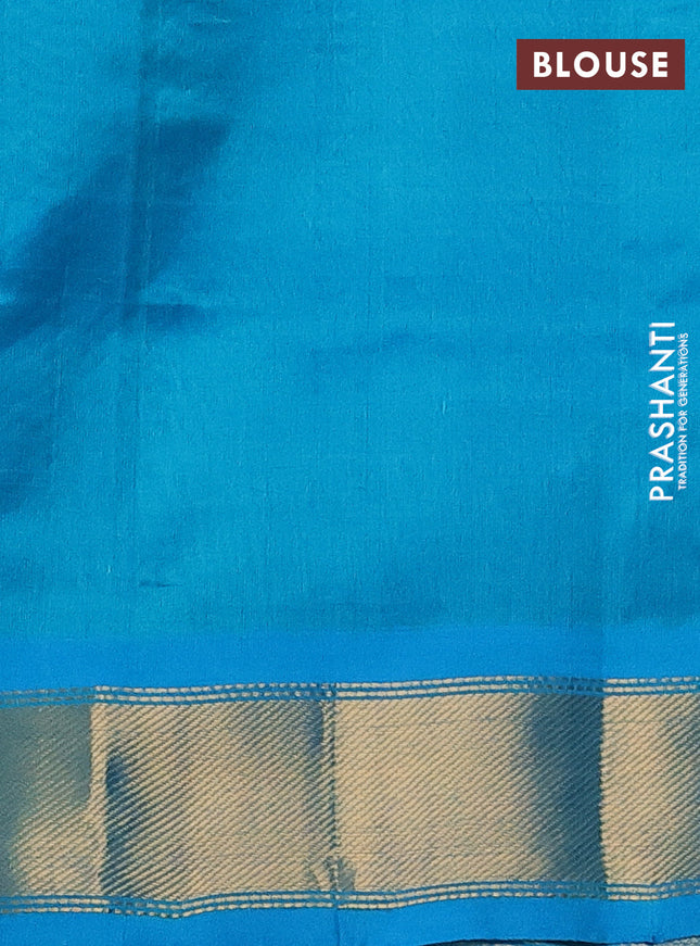 Silk cotton saree maroon and dual shade of teal blue with allover paalum pazhamum checks & zari buttas and zari woven border