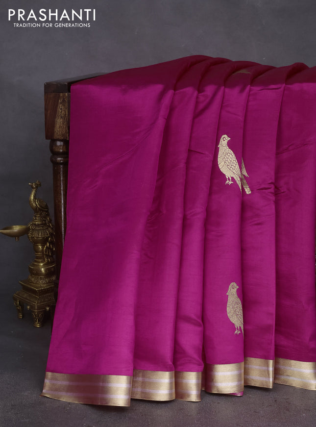 Poona silk saree pink with zari woven buttas and zari woven border