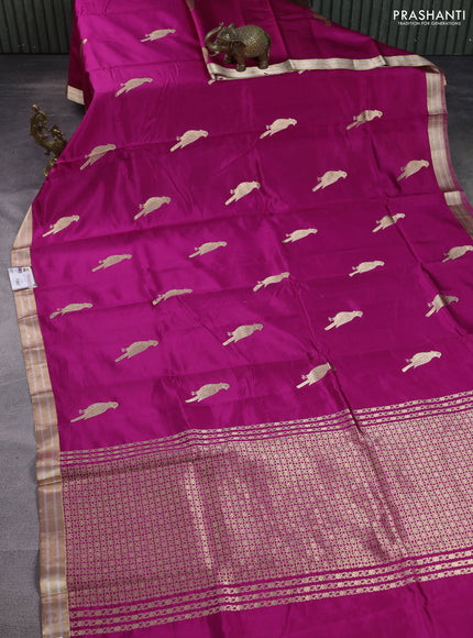 Poona silk saree pink with zari woven buttas and zari woven border