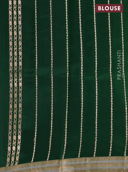 Poona silk saree green with zari woven buttas and zari woven border
