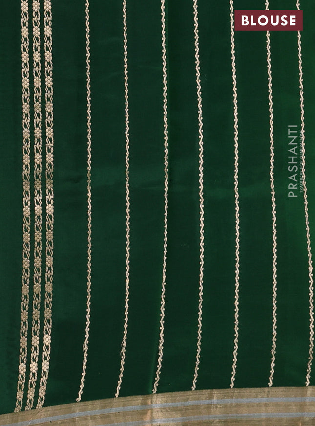 Poona silk saree green with zari woven buttas and zari woven border