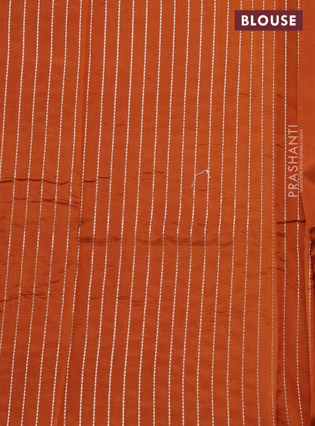 Poona silk saree orange with zari woven buttas and simple border