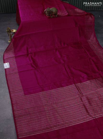 Poona silk saree pink with plain body and zari woven border