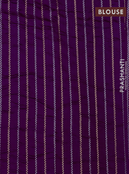 Poona silk saree purple with plain body and zari woven border
