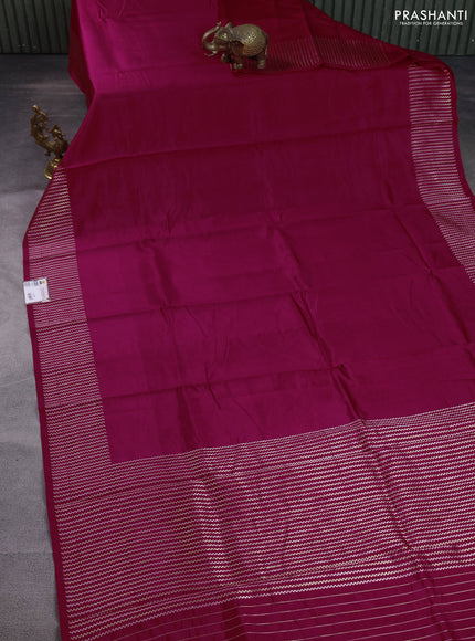 Poona silk saree pink with plain body and zari woven border
