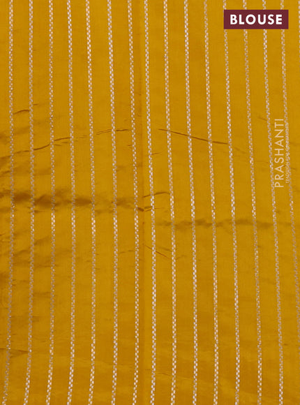 Poona silk saree mustard yellow with plain body and zari woven border