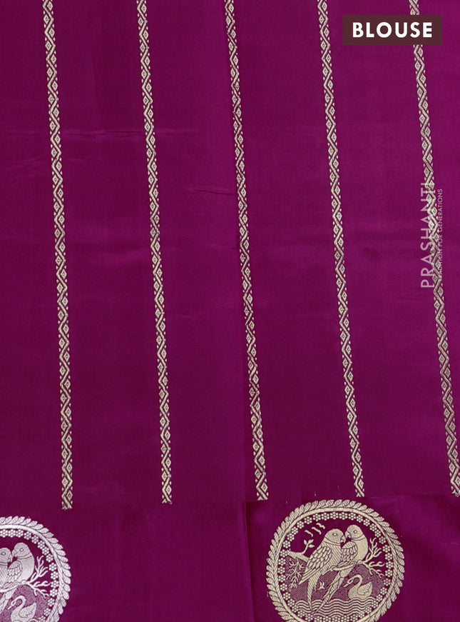 Poona silk saree pink with silver & gold zari buttas and satin border