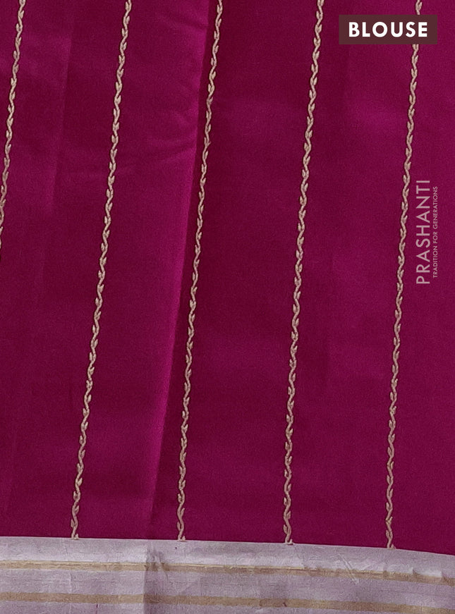 Poona silk saree pink with zari woven floral buttas and zari woven border