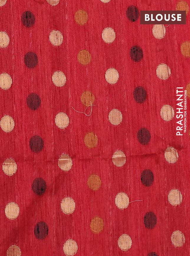 Semi dupion saree maroon and multi colour with allover kantha stitch work and zari woven border