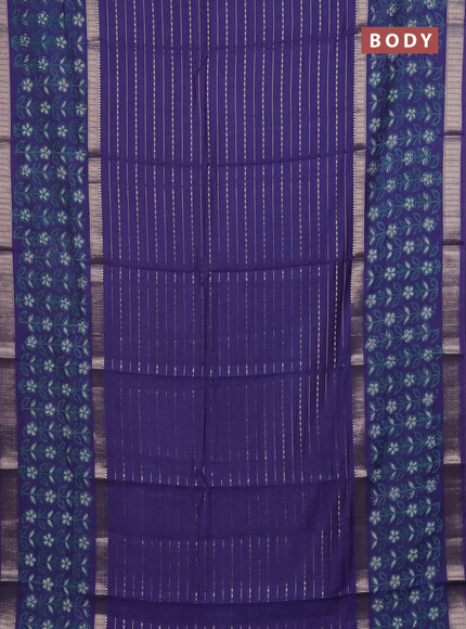Semi chanderi saree lavender shade with allover zari weaves and long printed zari border