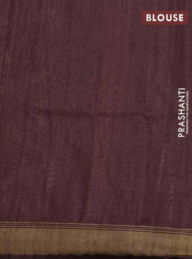 Semi tussar saree red and beige with plain body and madhubani printed pallu