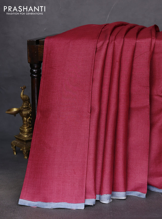 Pure tussar partly silk saree pink shade and pastel green with plain body and kalamkari hand painted prints