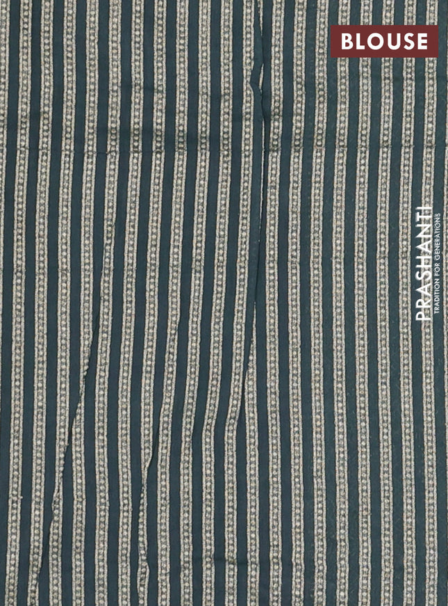 Banarasi silk cotton saree mauve pink and dark peacock blue with allover woven buttas and woven border