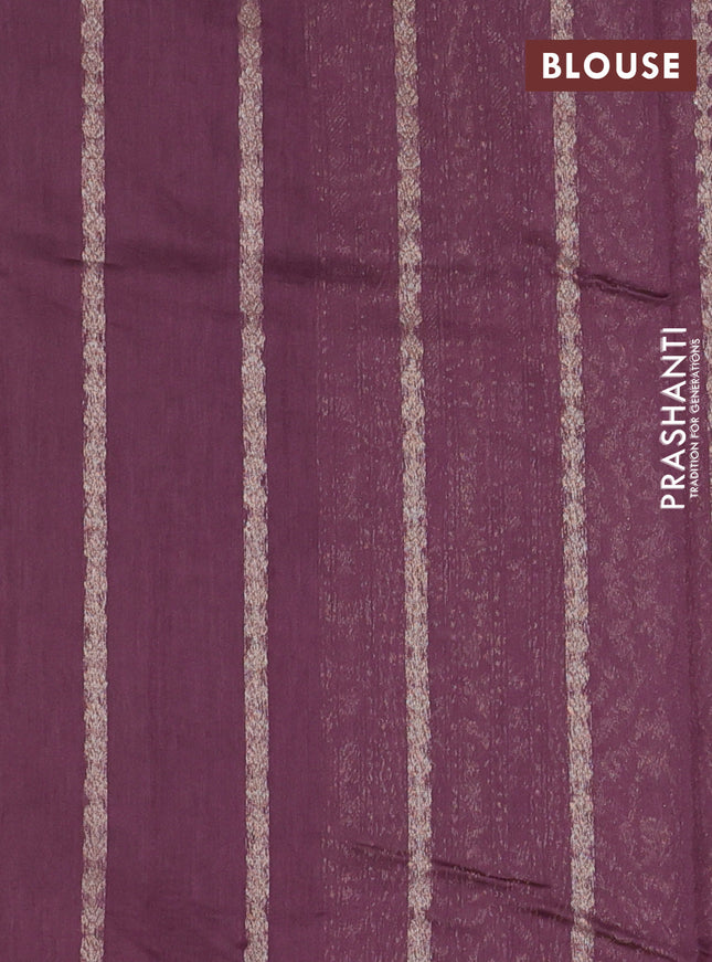 Banarasi silk cotton saree wine shade with allover brocade zari weaves and woven border