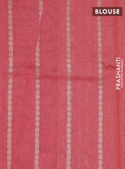 Banarasi silk cotton saree red shade with allover brocade zari weaves and woven border