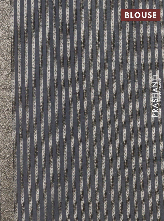 Banarasi silk cotton saree peach orange and grey with woven buttas and woven border