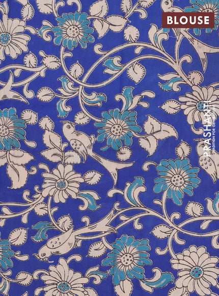 Bengal soft cotton saree purple and blue with plain body and zari woven border