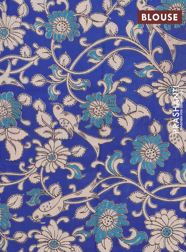 Bengal soft cotton saree purple and blue with plain body and zari woven border