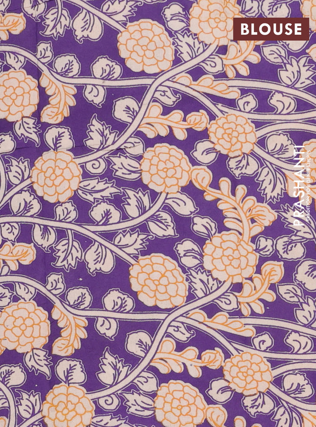 Bengal soft cotton saree dark magenta pink and violet with plain body and zari woven border